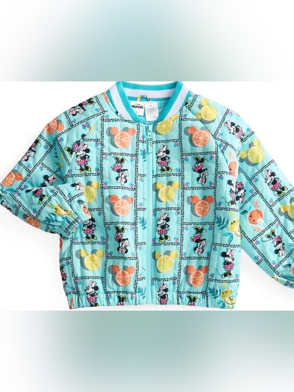 BRAND NEW Disney Minnie Mouse Girls Aqua Zip-Front Pajama Jacket